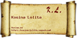 Kosina Lolita névjegykártya